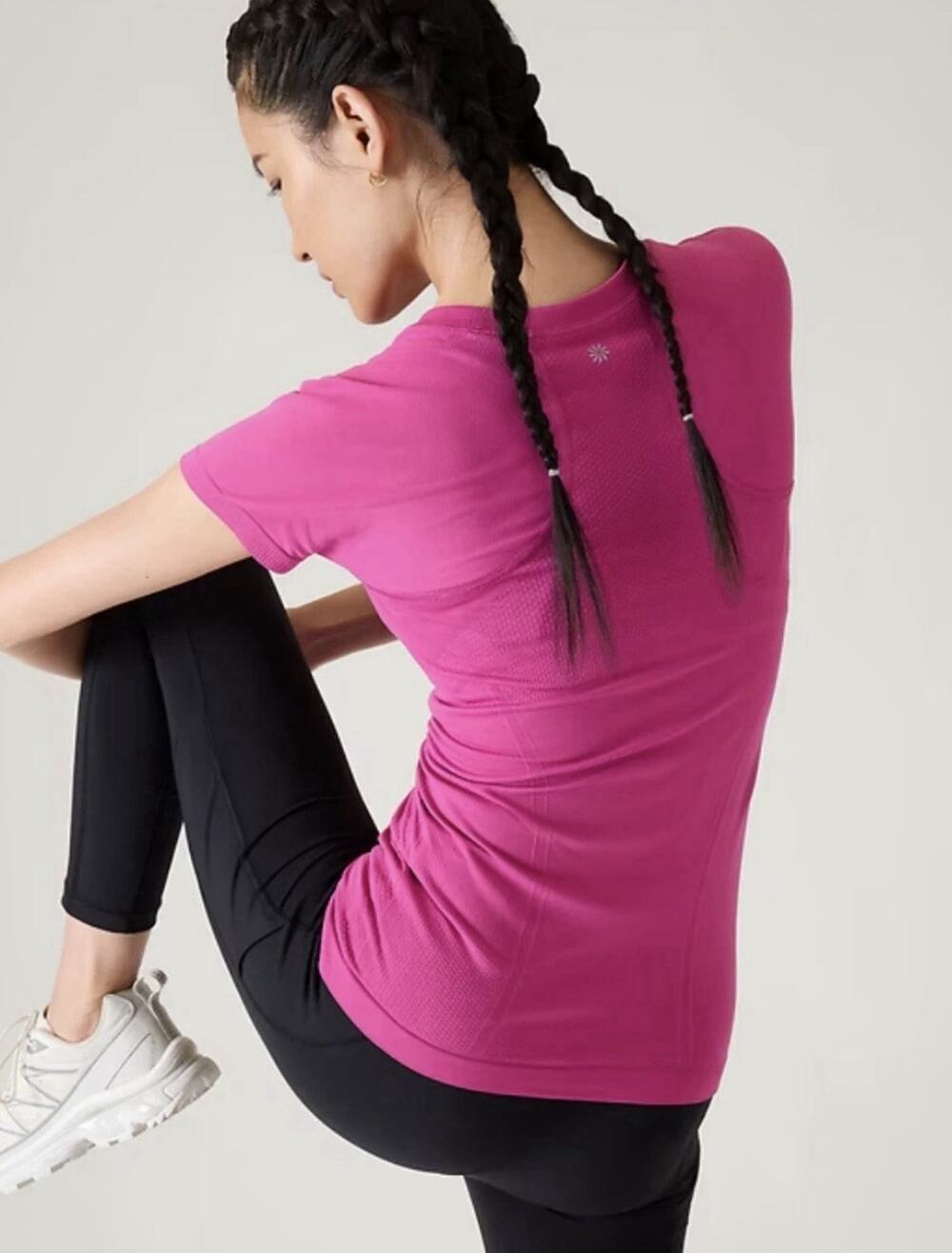 Athleta Women’s Momentum Seamless Tee Ice Plant Pink Medium M
